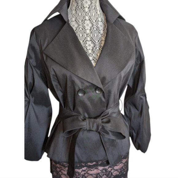 NWT Stunning Samuel Dong Blouse with Ruched Sleeves Size L. - Picture 1 of 5